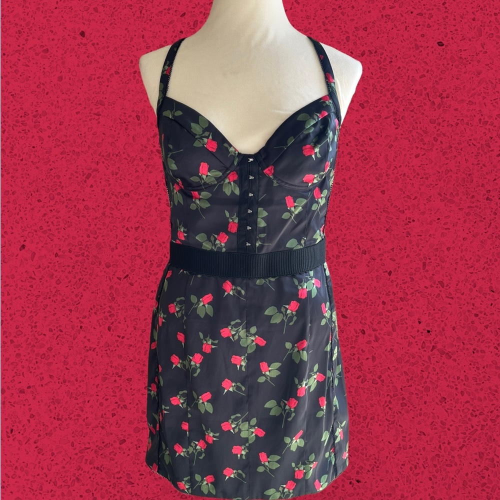 FL&L little black dress with roses